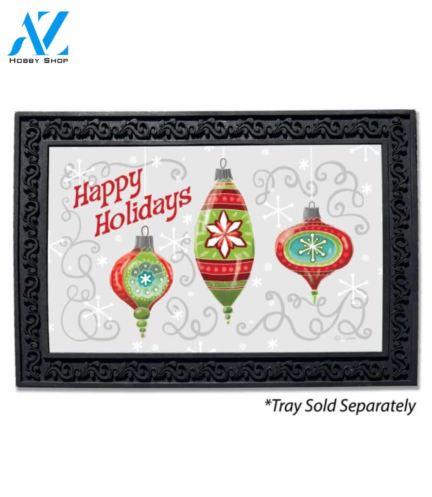 Happy Holidays Christmas Ornaments - Doormat - 18" x 30"