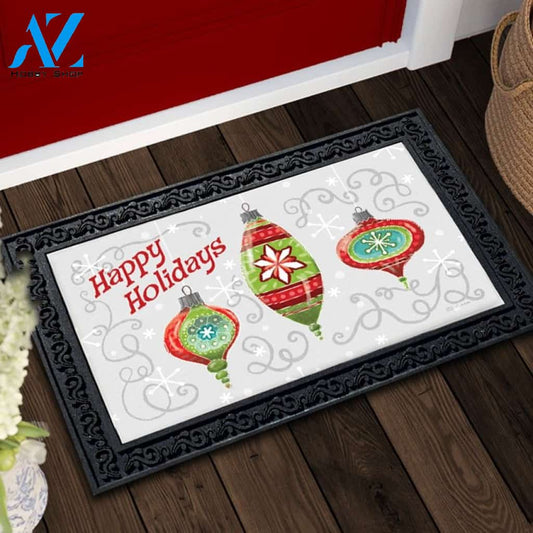 Happy Holidays Christmas Ornaments - Doormat - 18" x 30"