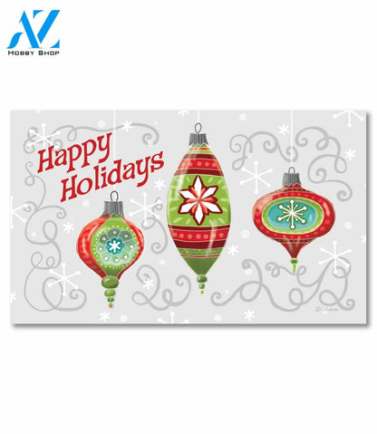 Happy Holidays Christmas Ornaments - Doormat - 18" x 30"