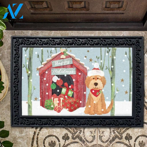 Happy Holidays Doghouse Doormat - 18" x 30"