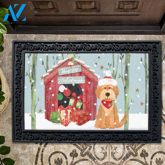 Happy Holidays Doghouse Doormat - 18" x 30"