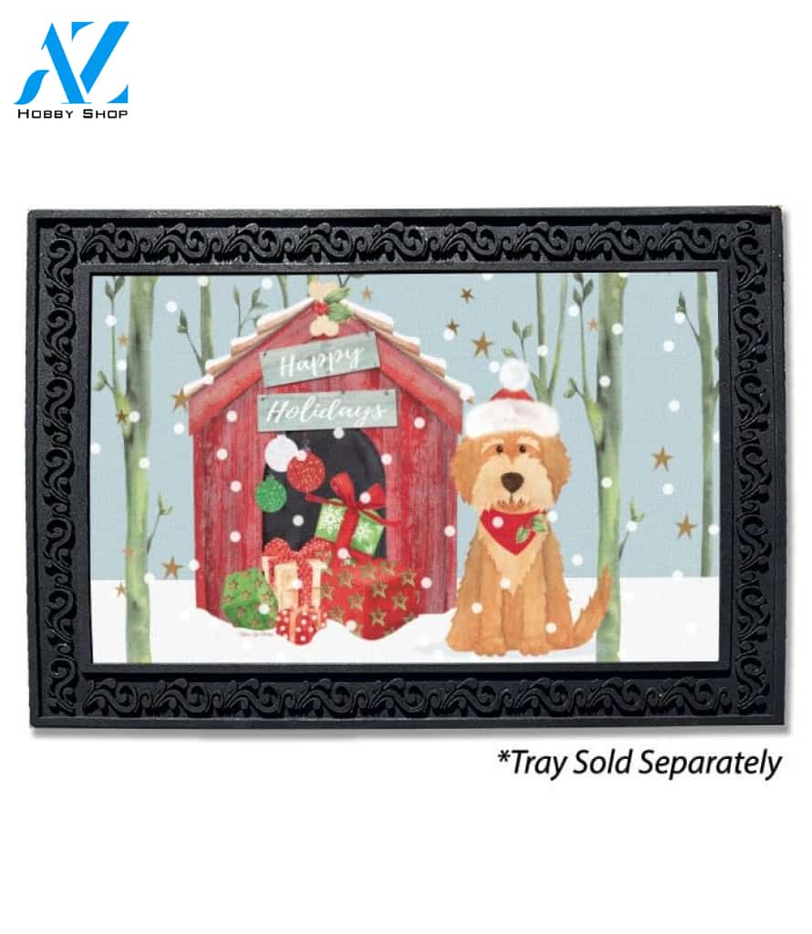 Happy Holidays Doghouse Doormat - 18" x 30"