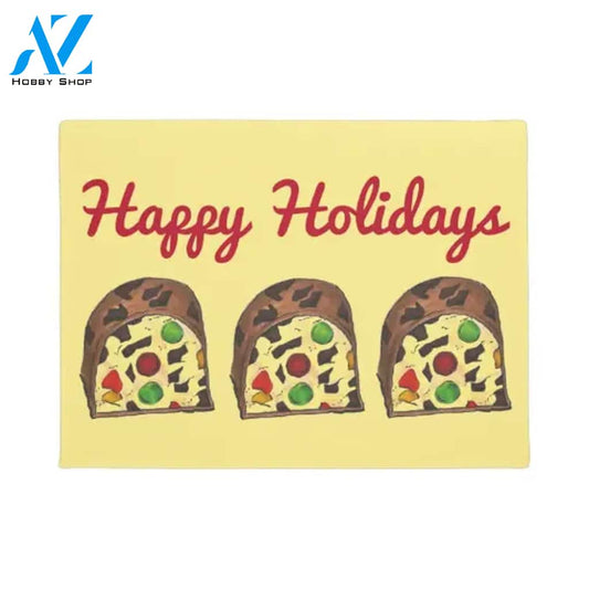 Happy Holidays Fruit Cake Doormat Housewarming Gift Family Welcome Mat Gift For Friend Family