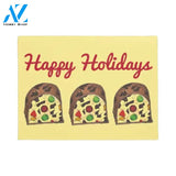 Personalized Name Family House Happy Holidays Fruit Cake Doormat Housewarming Gift Family Welcome Mat Gift For Friend Family