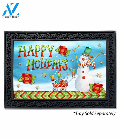 Happy Holidays Snowman Doormat - 18" x 30"