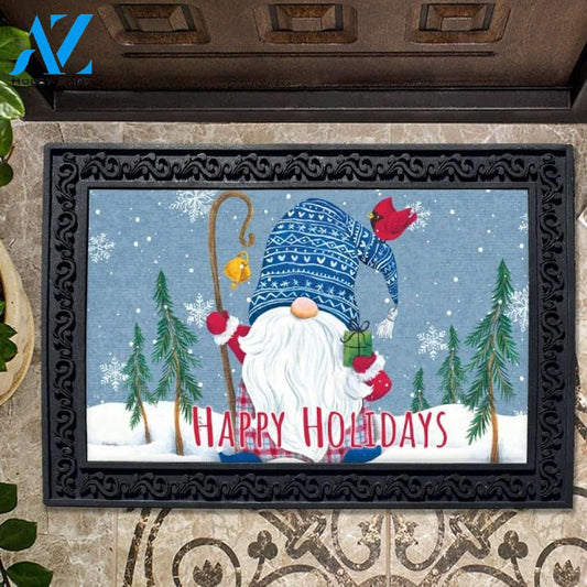 Happy Holidays Winter Gnome Doormat - 18" x 30"