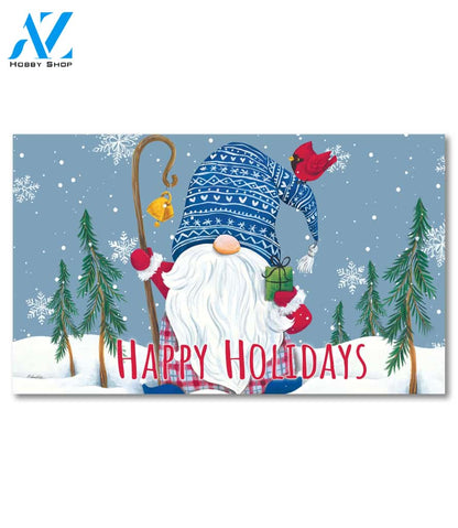 Happy Holidays Winter Gnome Doormat - 18" x 30"