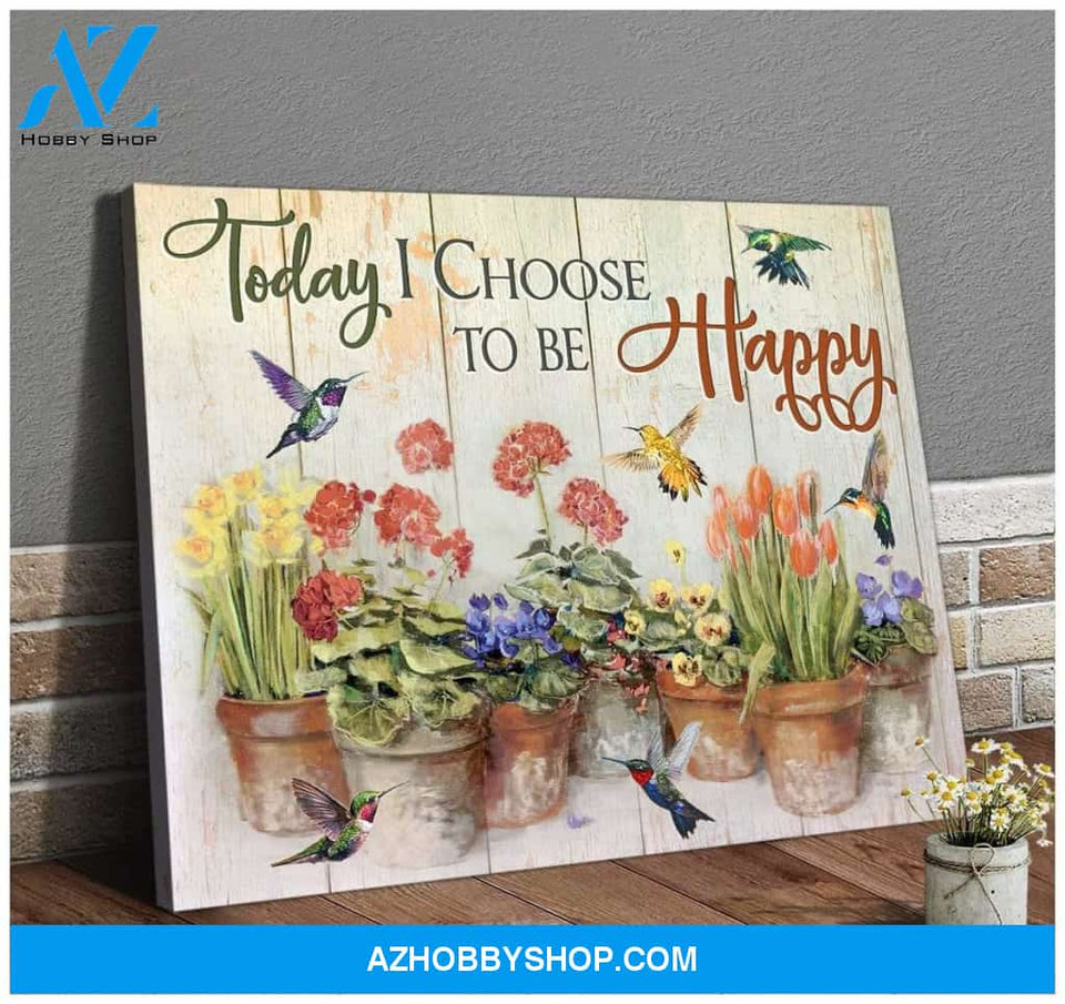 Happy Hummingbird Wall Art Canvas