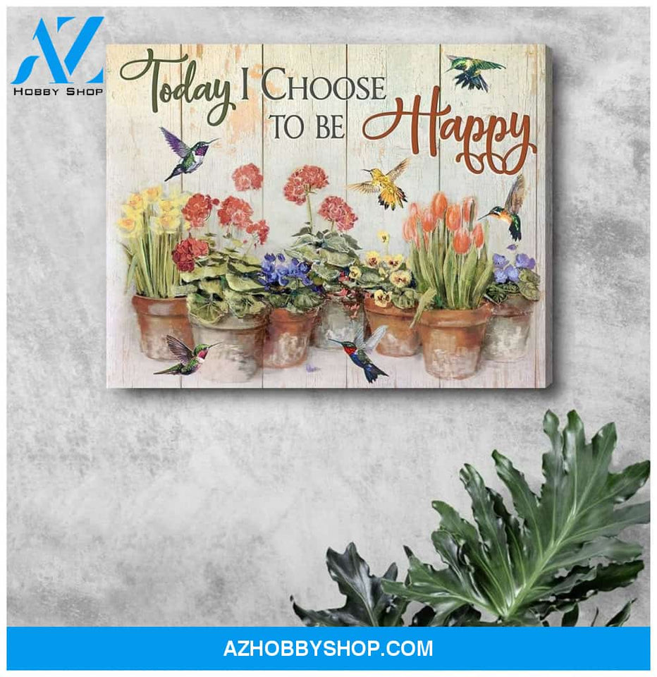 Happy Hummingbird Wall Art Canvas