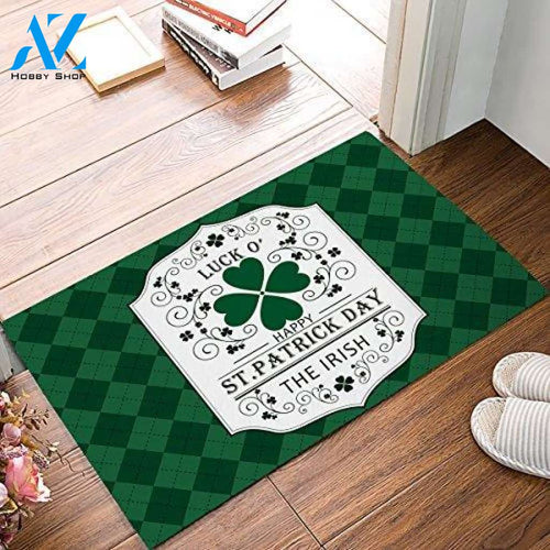 Happy Irish St Patrick's Day Easy Clean Welcome DoorMat | Felt And Rubber | DO1586