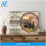 Happy Moments Angus Cow Farm Canvas Wall Art Decor