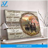 Happy Moments Angus Cow Farm Canvas Wall Art Decor