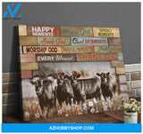 Happy Moments Farm Angus Cows Canvas Wall Art Decor
