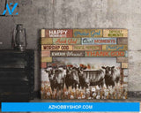 Happy Moments Farm Angus Cows Canvas Wall Art Decor
