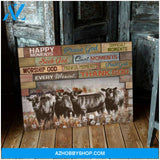 Happy Moments Farm Angus Cows Canvas Wall Art Decor