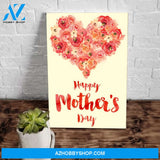 Happy Mothers Day Rose Heart Canvas Wall Art, Thank You Gifts For Mother’s Day