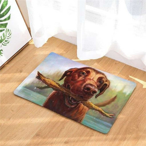 Happy Playing Dog Doormat | Colorful | Size 8x27'' 24x36''