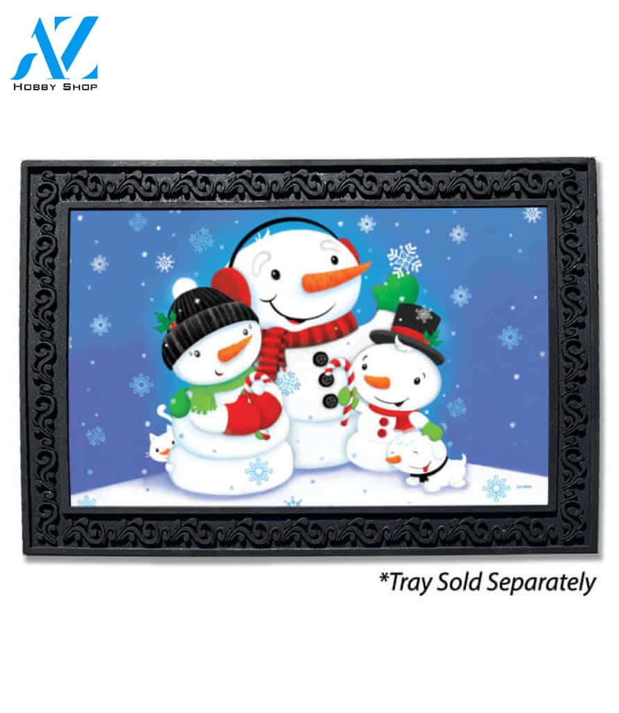 Happy Snow People Doormat - 18" x 30"
