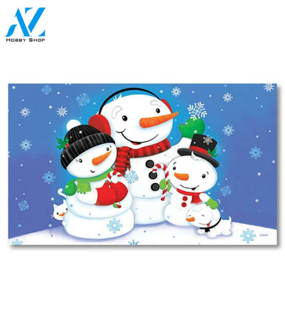 Happy Snow People Doormat - 18" x 30"