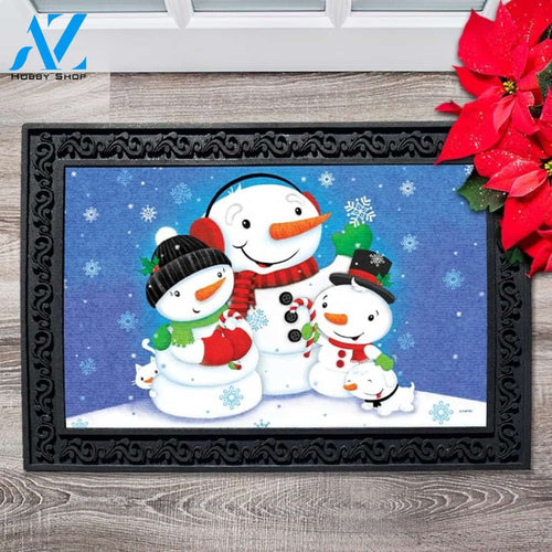 Happy Snow People Doormat - 18" x 30"