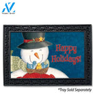 Happy Snowman and Birds Doormat - 18" x 30"