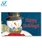 Happy Snowman and Birds Doormat - 18" x 30"