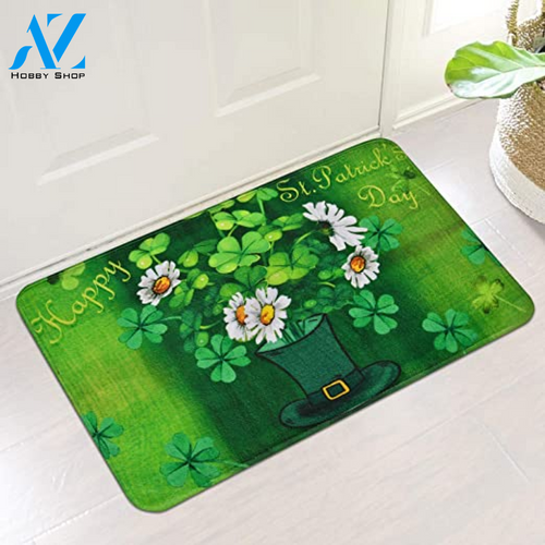 Happy St Patrick's Day Easy Clean Welcome DoorMat | Felt And Rubber | 40x60 cm | 45x75 cm | 60x90 cm | Colorful | DO1575