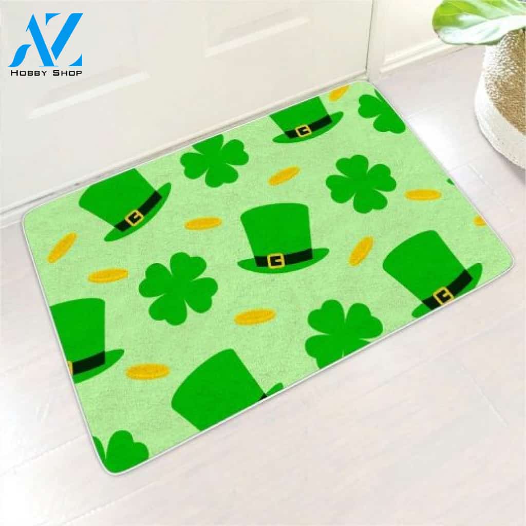Happy St Patrick's Day Easy Clean Welcome DoorMat | Felt And Rubber | DO1576