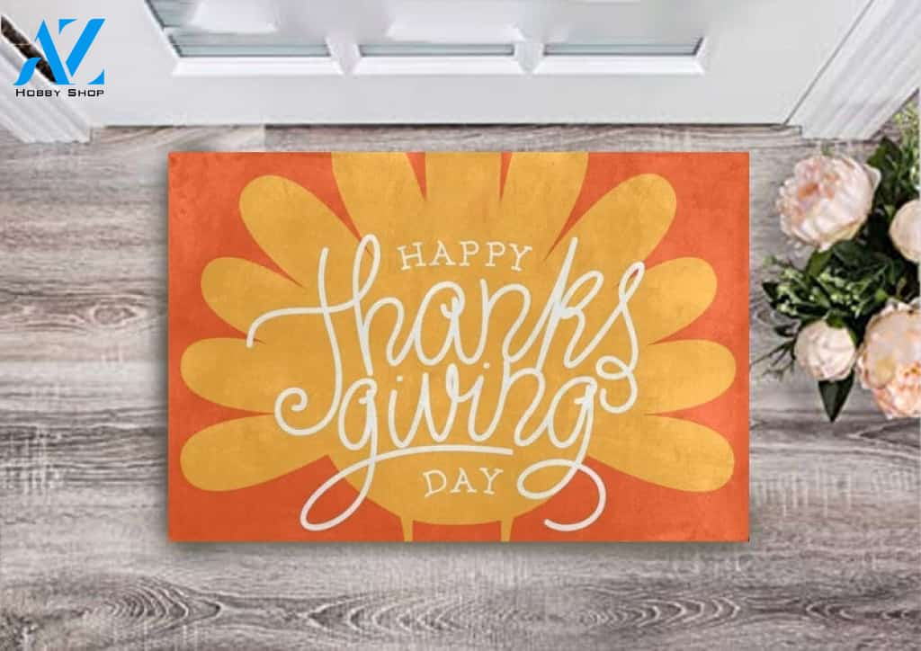 Happy Thanksgiving Day Turkey Memory Indoor Outdoor Mat Home Decor Funny Doormat Gift Idea