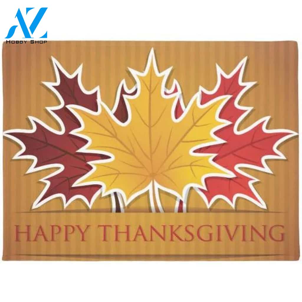 Happy Thanksgiving Maple Leaf Doormat Welcome Mat Housewarming Gift Home Decor Funny Doormat Gift For Thanksgiving Halloween Christmas