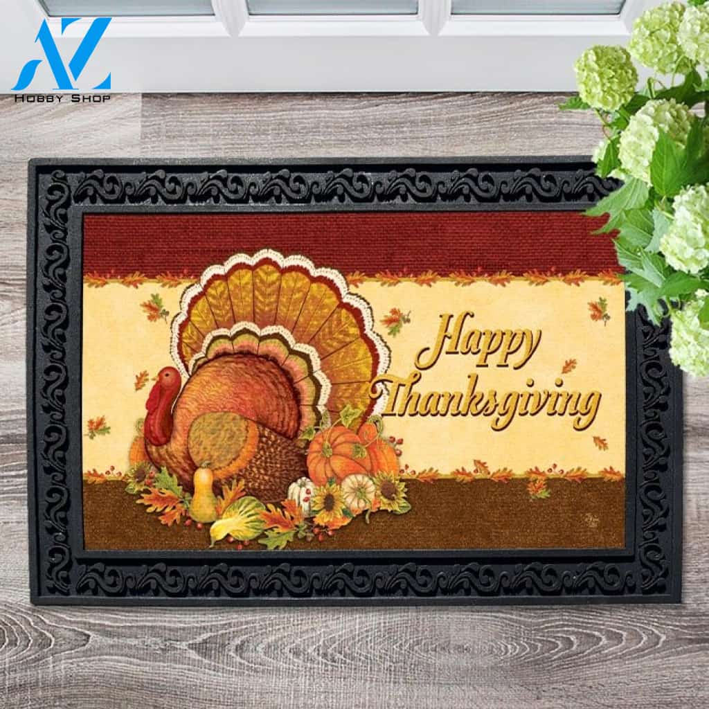 Happy Thanksgiving Turkey Doormat - 18" x 30"