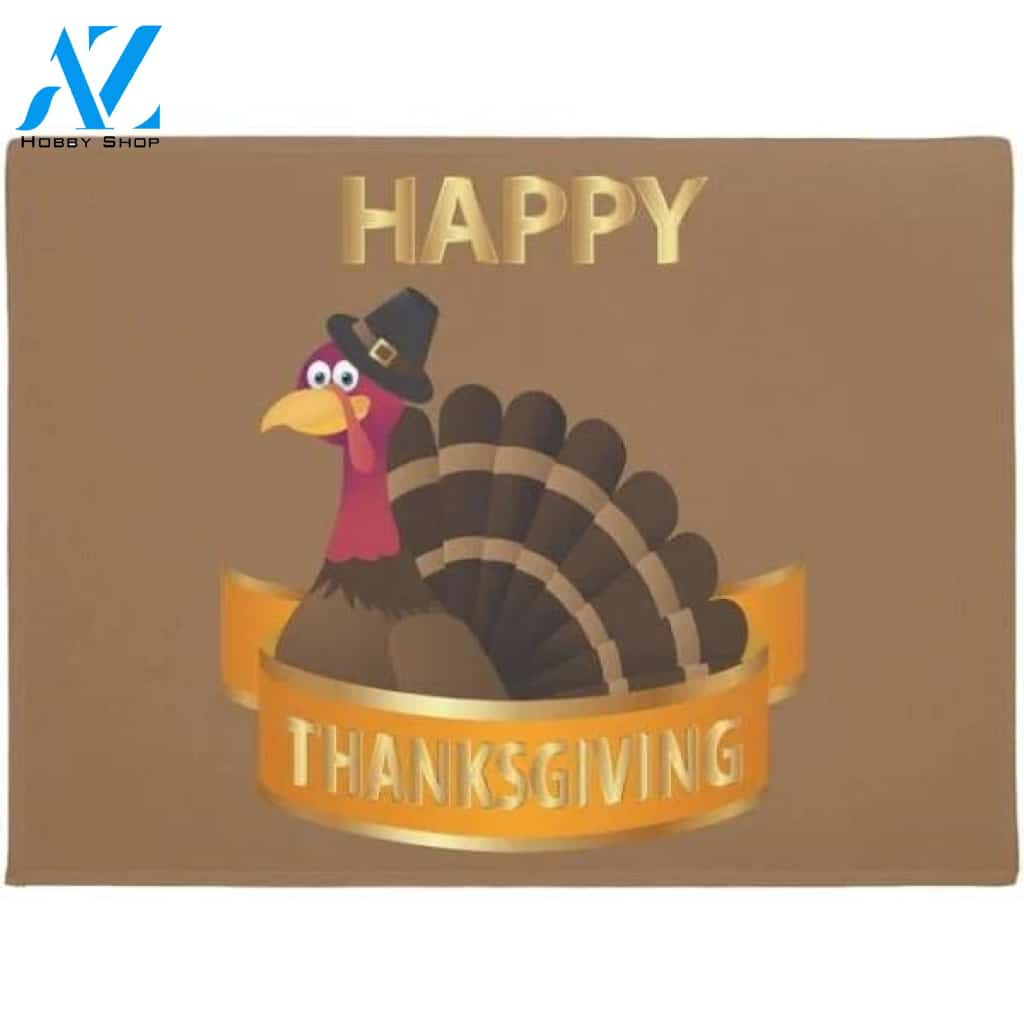 Happy Thanksgiving Turkey Doormat Welcome Mat Housewarming Gift Home Decor Funny Doormat Thanksgiving Decor Halloween Christmas Thanksgiving Holiday Gift