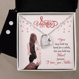 Happy Valentine's Day Babe Forever Love Heart Necklace And Earring Set