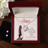 Happy Valentine's Day Babe Forever Love Heart Necklace And Earring Set