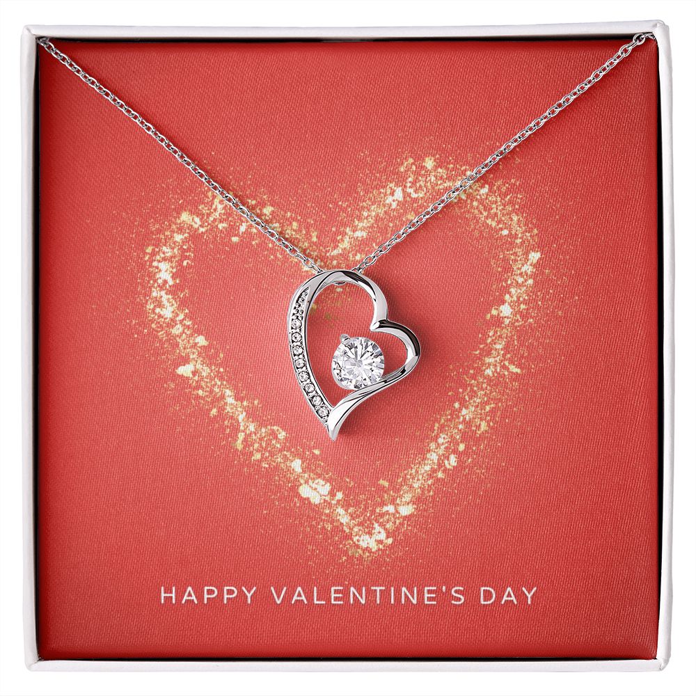 Happy Valentine's Day Forever Love Heart Necklace
