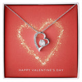 Happy Valentine's Day Forever Love Heart Necklace