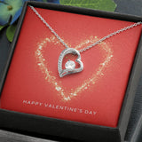 Happy Valentine's Day Forever Love Heart Necklace
