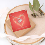 Happy Valentine's Day Forever Love Heart Necklace