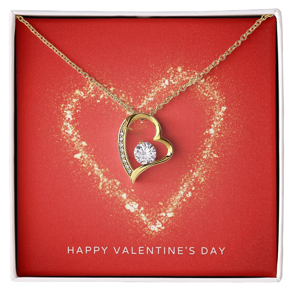 Happy Valentine's Day Forever Love Heart Necklace