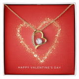 Happy Valentine's Day Forever Love Heart Necklace