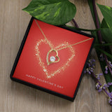 Happy Valentine's Day Forever Love Heart Necklace