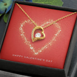 Happy Valentine's Day Forever Love Heart Necklace
