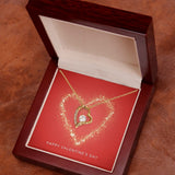 Happy Valentine's Day Forever Love Heart Necklace