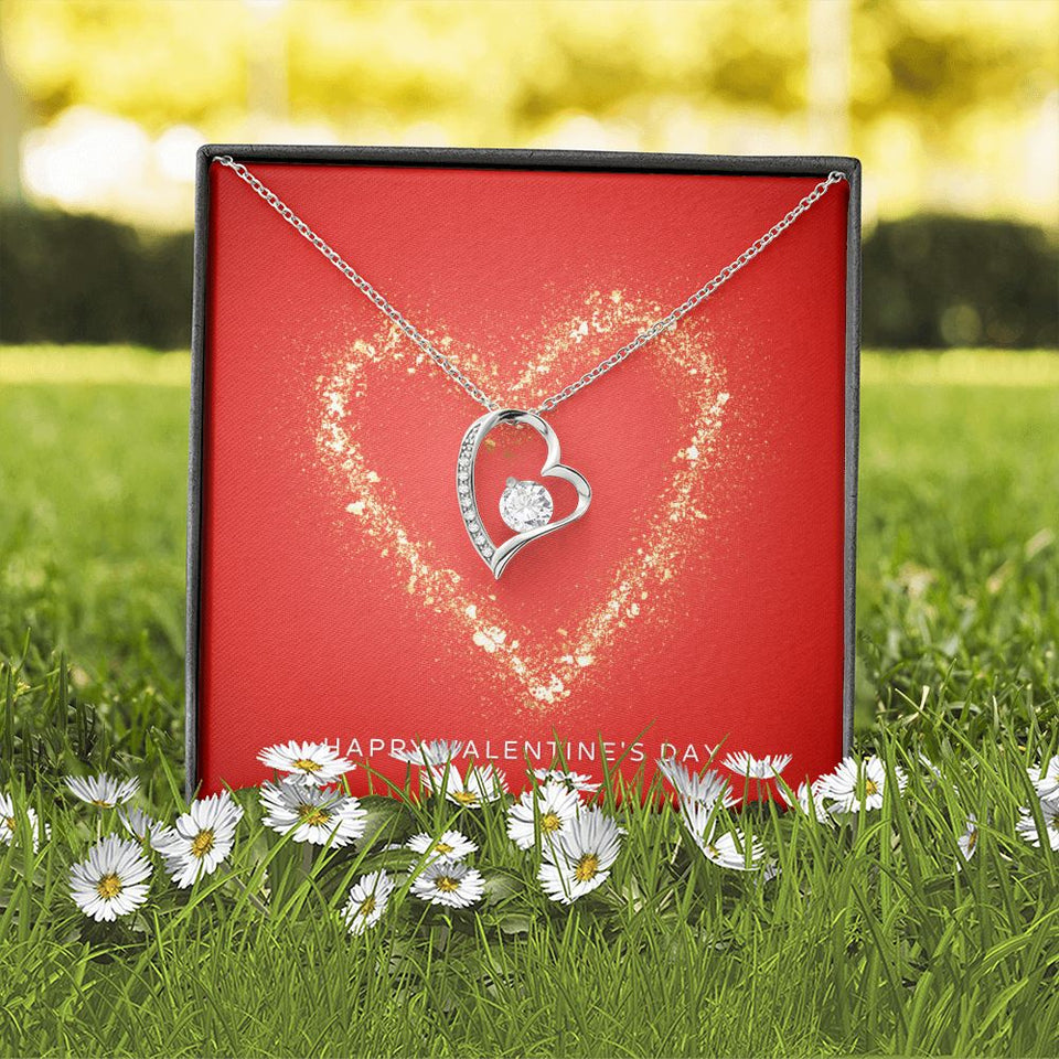 Happy Valentine's Day Forever Love Heart Necklace