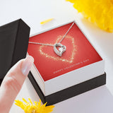 Happy Valentine's Day Forever Love Heart Necklace