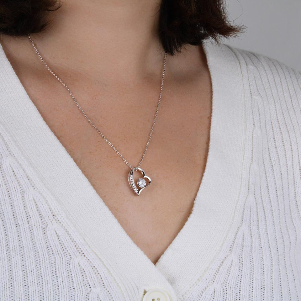 Happy Valentine's Day Forever Love Heart Necklace