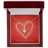 Happy Valentine's Day Gold Heart Alluring Beauty Necklace
