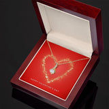 Happy Valentine's Day Gold Heart Alluring Beauty Necklace