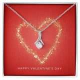 Happy Valentine's Day Gold Heart Alluring Beauty Necklace