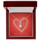Happy Valentine's Day Gold Heart Alluring Beauty Necklace